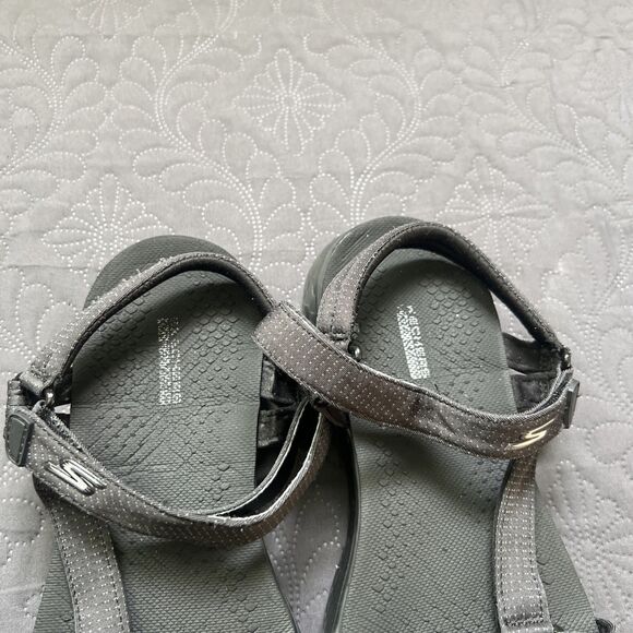 Skechers Sandals SZ 9 On The Go 600 Brilliancy Ankle Strap Black Grey Outdoor - Picture 9 of 10